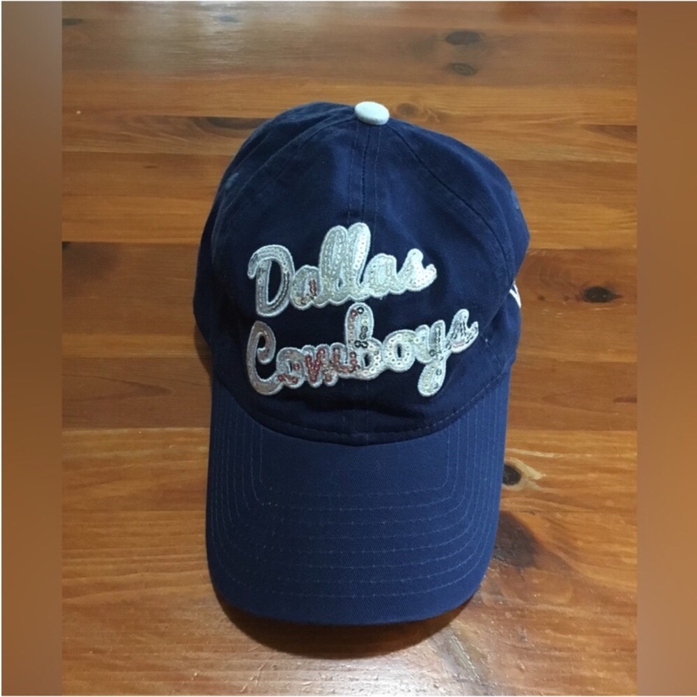 NEW ERA NFL WOMEN DALLAS COWBOYS HAT BLUE SILVER SEQUINS DESIGNE NO SIZE TAG